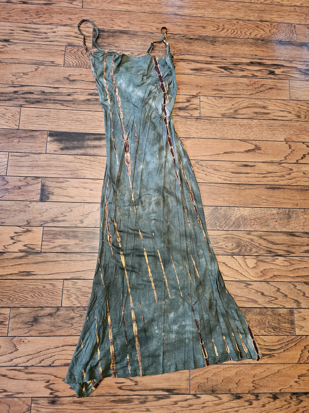 SHEIN Olive Green Dress with Rust Accents